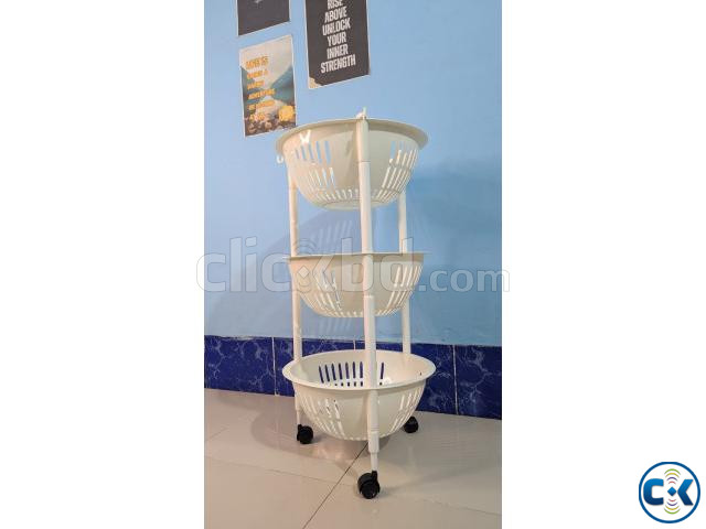 3 Layer Food Storage Rack with Wheels large image 0