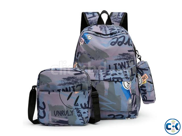 3 In1 Casual Teenagers Student Lunch Bag Bookbag School Ba large image 1