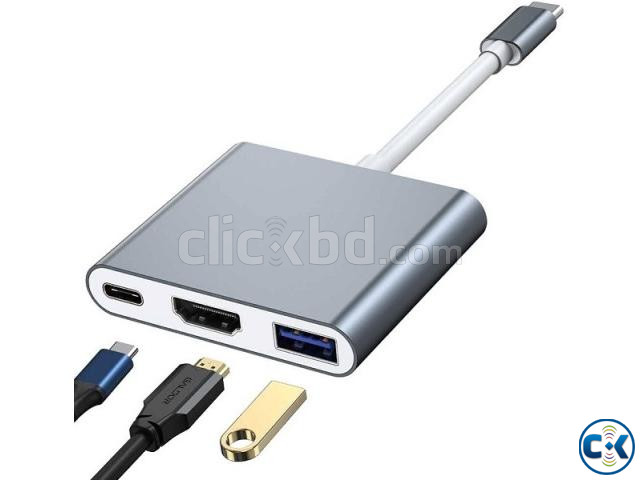 3 In 1 Multiport Adapter USB Type C HDMI USB 3.1 Converter large image 0