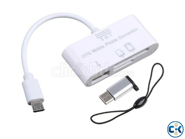 3 in 1 OTG Type C Card Reader HUB large image 0