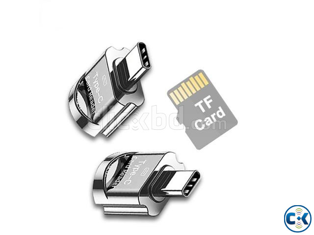 Mini Type-C OTG Card Reader With keychain Holder large image 2