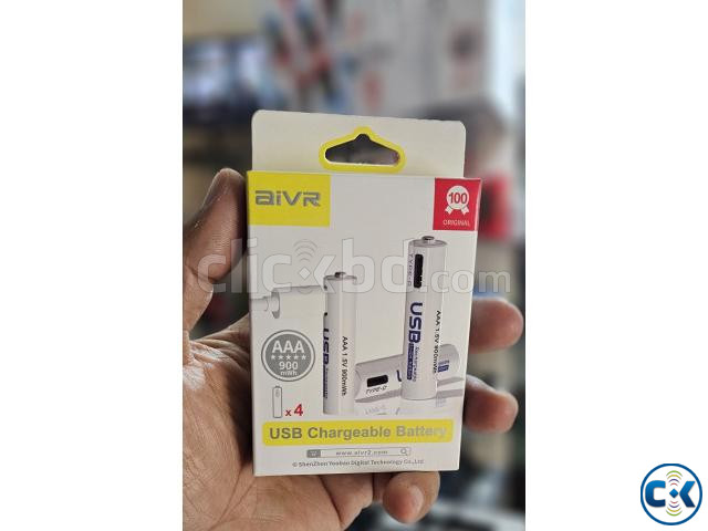 AiVR AAA Rechargeable Battery USB Charger Battery 4pc large image 4
