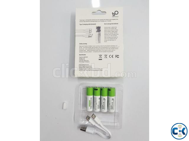 Lithium AA Batteries Rechargeable 2600mAh Battery 4Pcs large image 2
