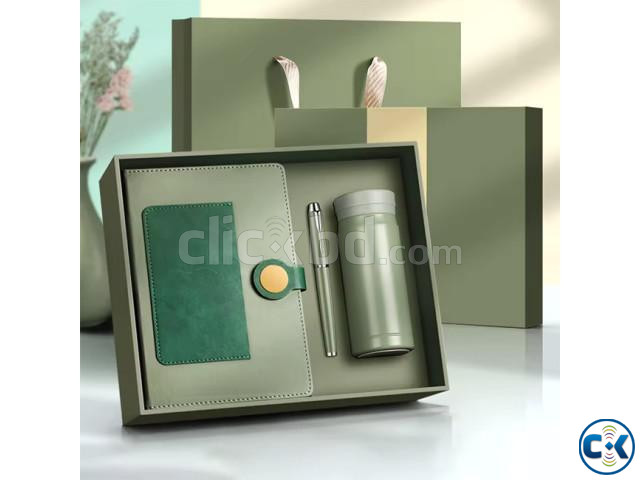 Business Leather 120-Page Magnetic Notebook and Pen Set with large image 1