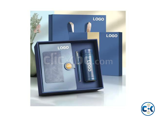 Business Leather 120-Page Magnetic Notebook and Pen Set with large image 2