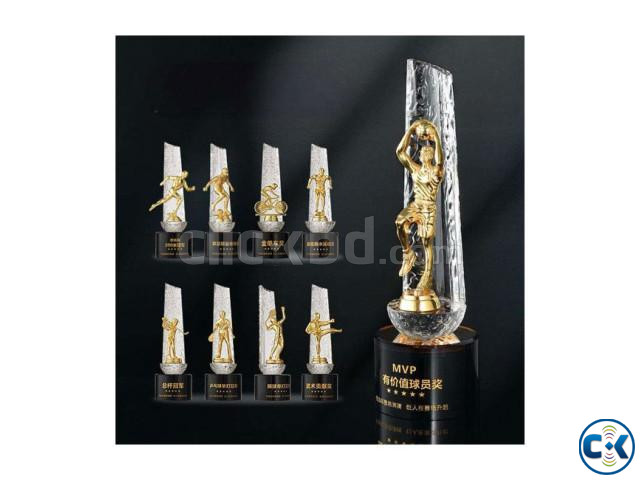 Crystal Soccer Basketball Game Resin Metal Crystal Trophy Aw large image 1