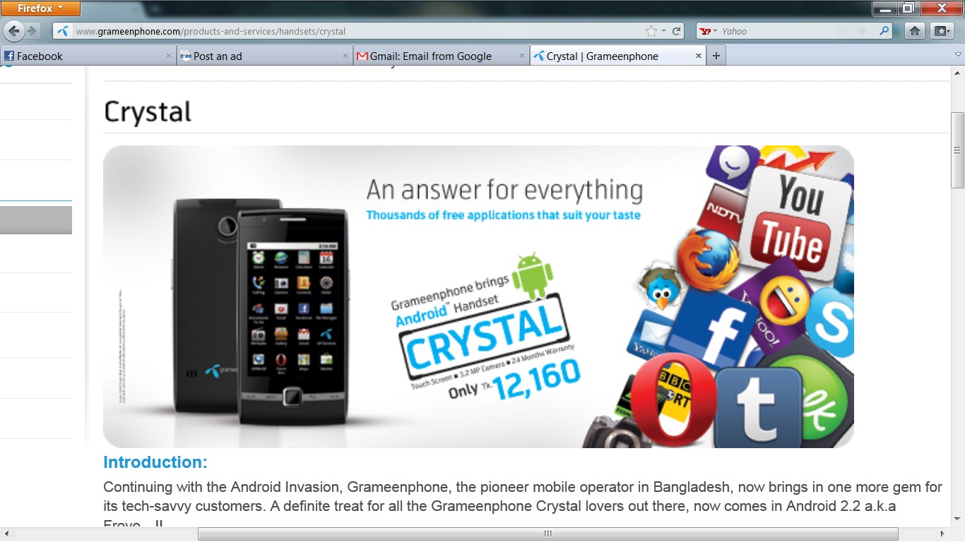 GP Crystal Android phone 100 fresh condition large image 0