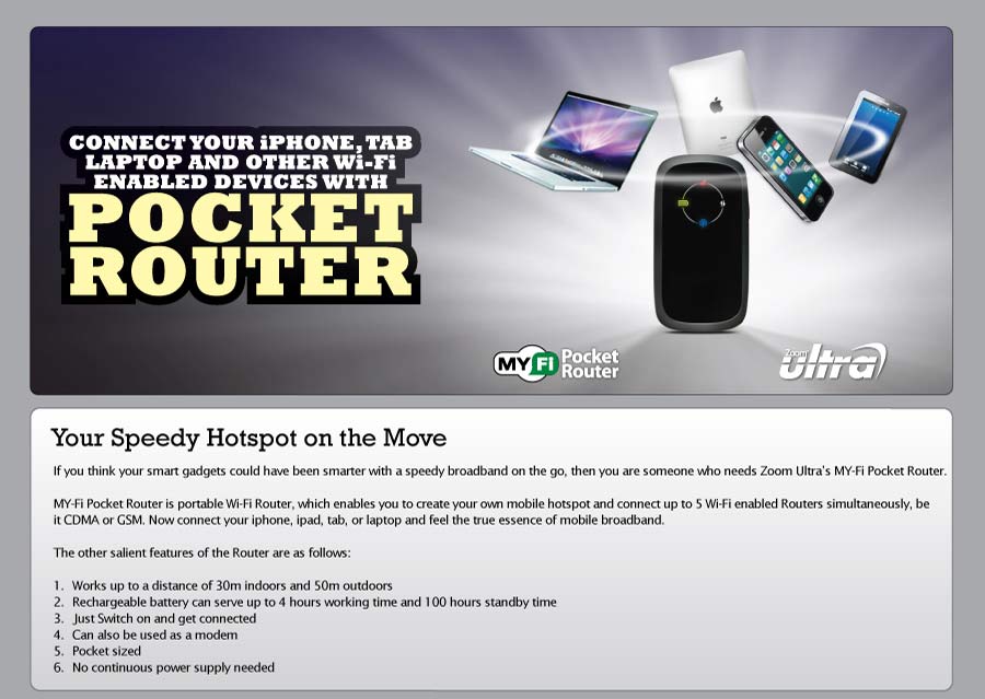 ZumUltra Pocket MyFi Router large image 0